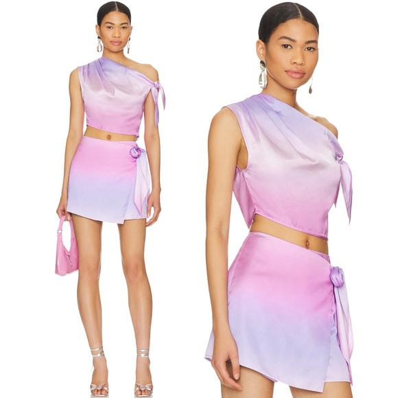 Lovers + Friends Tops - NWT Lovers and Friends Cheyanne Top and Wrap Skort Set in Purple Ombre